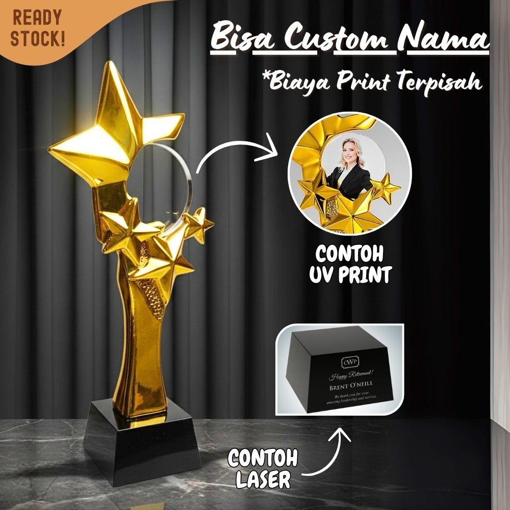 P607 Plakat kristal 28cm Trophy Crystal Piala penghargaan bentuk bintang - Image 5