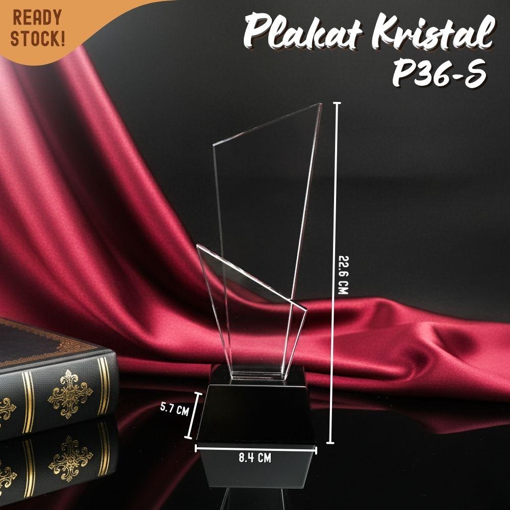 P36-S Plakat kristal 22cm Trophy Crystal kaca Piala award penghargaan premium - Image 7