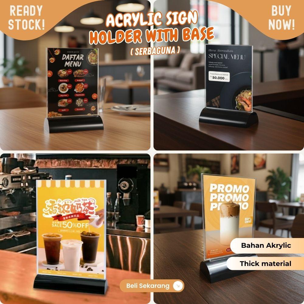 nomor meja restaurant ukuran A6 akrylic daftar menu meja model kaki bulat - Image 4