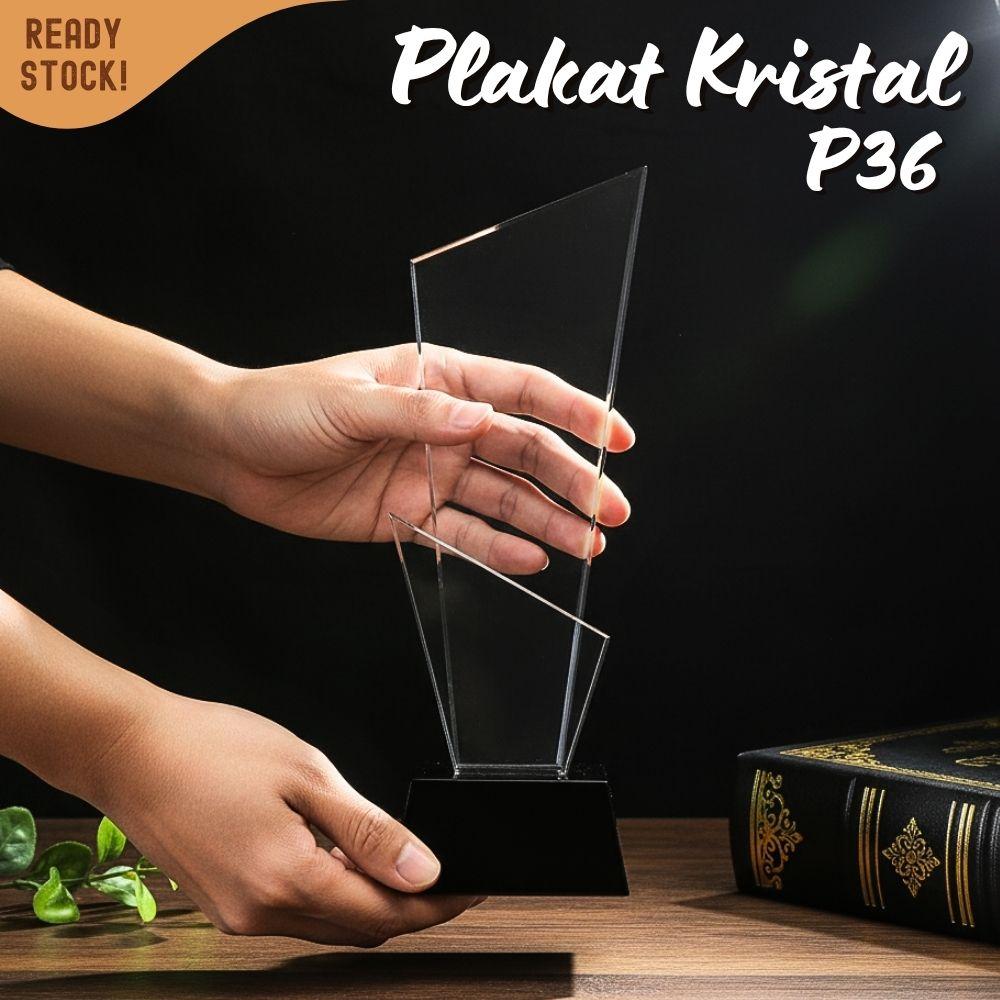 P36-M Plakat kristal 24cm Trophy Crystal kaca Piala award penghargaan premium - Image 2