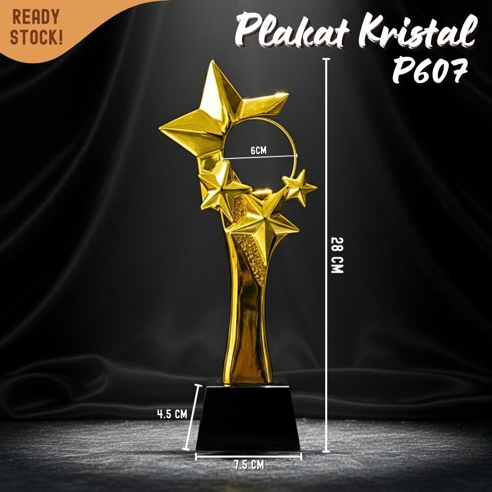 P607 Plakat kristal 28cm Trophy Crystal Piala penghargaan bentuk bintang - Image 9