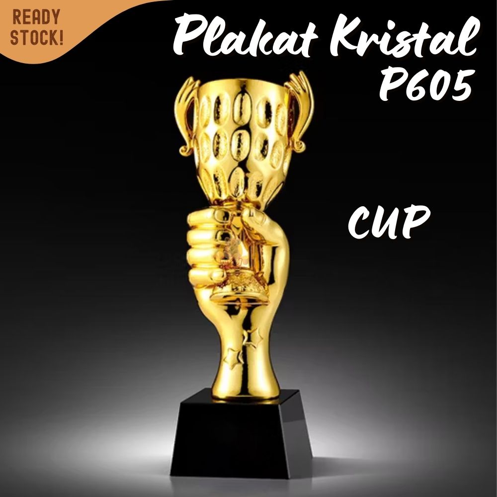 P606 Plakat kristal sepak bola soccer 28cm tinggi Crystal kaca Piala lomba - Image 2