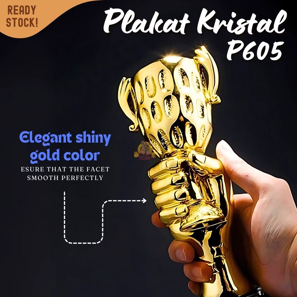 P606 Plakat kristal sepak bola soccer 28cm tinggi Crystal kaca Piala lomba - Image 3