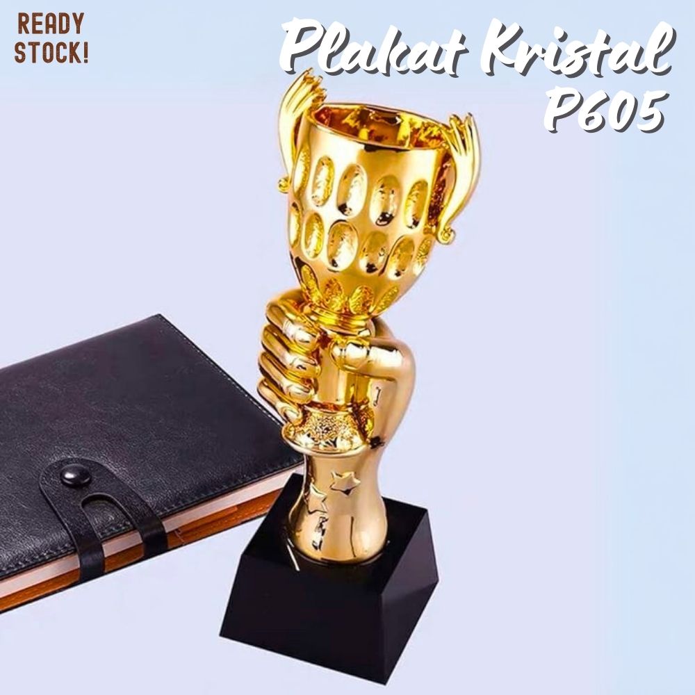 P606 Plakat kristal sepak bola soccer 28cm tinggi Crystal kaca Piala lomba - Image 4