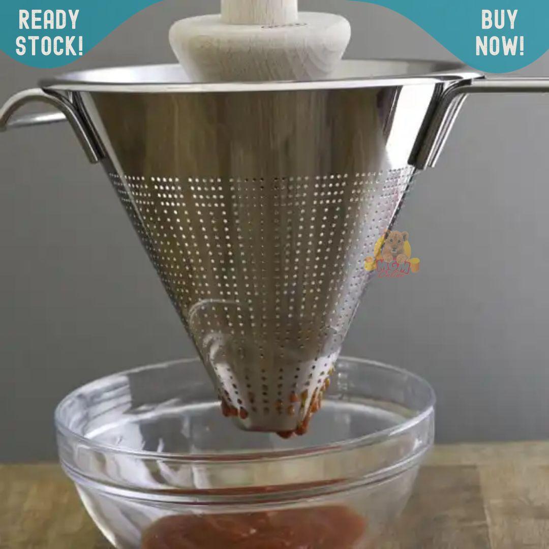 Bouillon Strainer Saringan Kerucut Heavy Duty Stainless NO KARAT Cone Shape - Image 3
