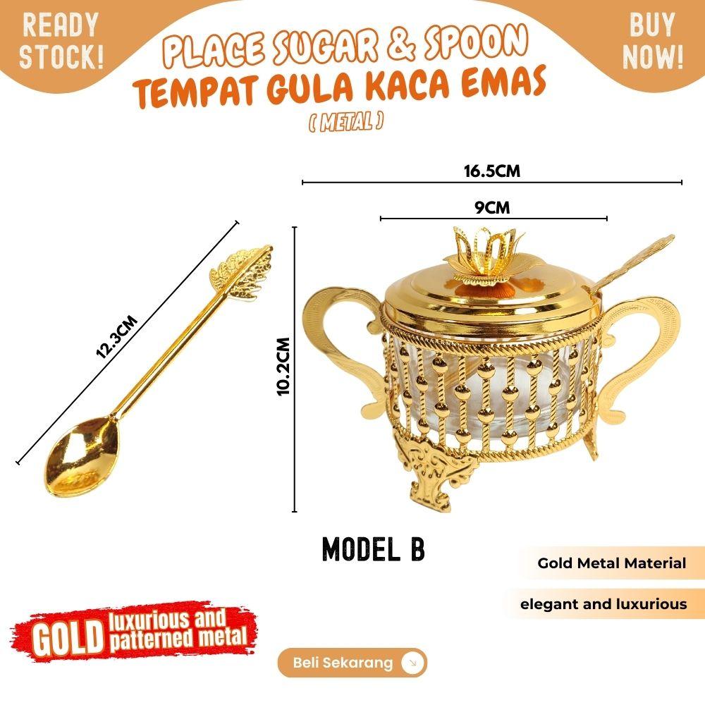 LUXURY tempat bumbu tempat gula Emas 200ml bahan metal tebal dengan motif bulu cocok untuk acara - Image 6