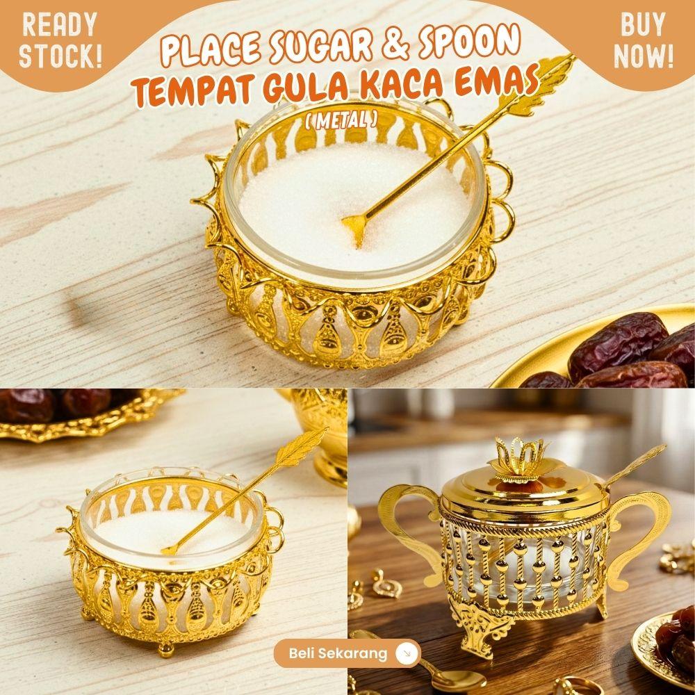 LUXURY tempat bumbu tempat gula Emas 200ml bahan metal tebal dengan motif bulu cocok untuk acara - Image 5