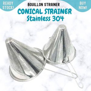 Bouillon Strainer Saringan Kerucut Heavy Duty Stainless NO KARAT Cone Shape