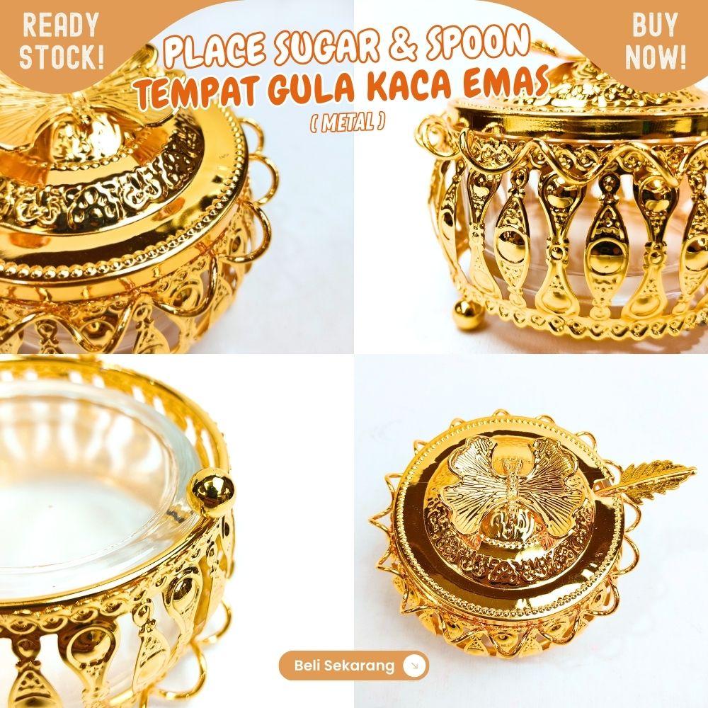 LUXURY tempat bumbu tempat gula Emas 200ml bahan metal tebal dengan motif bulu cocok untuk acara - Image 3