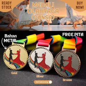 Medali TEBAL metal dansa dance kejuaraan 7cm Free PITA Leher